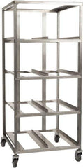 Marlin Steel Wire Products - 21-21/32" Wide x 27" Long x 12-3/4" High Storage Rack Cart - 4 Shelf, 4 Slot, Stainless Steel, 4 Swivel Casters - All Tool & Supply