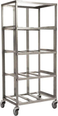 Marlin Steel Wire Products - 24-1/2" Wide x 18-13/32" Long x 12-1/4" High Storage Rack Cart - 4 Shelf, 4 Slot, Stainless Steel, 4 Swivel Casters - All Tool & Supply