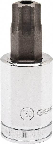 GearWrench - 1/2" Drive, T60 Torx Bit Socket - 2-1/2" OAL, 1.49" Bit Length - All Tool & Supply