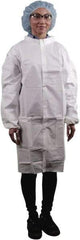 PRO-SAFE - Size 2XL ISO Class 5 White Lab Coat with 3 Pockets - Keyguard, Snap Front, Elastic Cuffs with Thumb-loop - All Tool & Supply