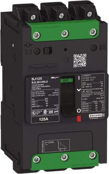 Square D - 20 Amp, 277 VAC, 1 Pole, Panel Mount B-Frame Circuit Breaker - Thermal-Magnetic Trip, 65 kA at 240 V, 35 kA at 277 VAC Breaking Capacity, 14-2/0 AWG - All Tool & Supply