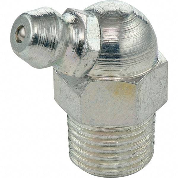 Umeta - 67° Head Angle, 1/8 PTF Stainless Steel Standard Grease Fitting - 7/16" Hex, 0.9531" Overall Height - All Tool & Supply