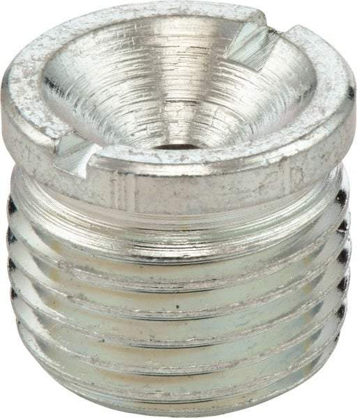 Umeta - Straight Head Angle, 1/8 NPTF Steel Flush-Style Grease Fitting - 0.3594" Overall Height, Zinc Plated Finish - All Tool & Supply