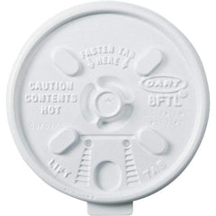 DART - Plastic Hot Cup Lids, 6-10 oz Cups - White - All Tool & Supply