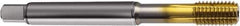 Guhring - M8x1.00 Metric Fine 6HX D7/D8 Thread Limit Bottoming Thread Forming Tap - Powdered Metal High Speed Steel, TiN Finish, 90mm OAL, Right Hand Thread, Series 1729 - All Tool & Supply