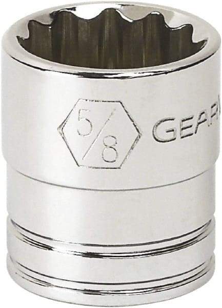 GearWrench - 1", 3/8" Drive, Standard Hand Socket - 12 Points, 1.319" OAL, Alloy Steel, Full Polish Finish - All Tool & Supply