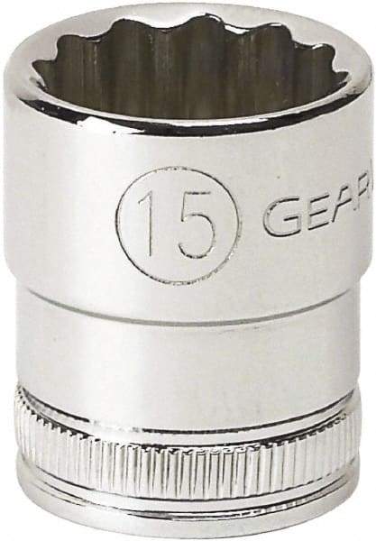 GearWrench - 3/8" Drive, Standard Hand Socket - 12 Points, 0.984" OAL, Alloy Steel, Full Polish Finish - All Tool & Supply