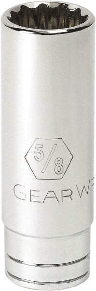 GearWrench - 1/2", 3/8" Drive, Deep Hand Socket - 6 Points, 2-1/2" OAL, Alloy Steel, Full Polish Finish - All Tool & Supply