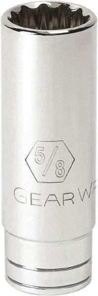 GearWrench - 7/16", 3/8" Drive, Deep Hand Socket - 6 Points, 2-1/2" OAL, Alloy Steel, Full Polish Finish - All Tool & Supply