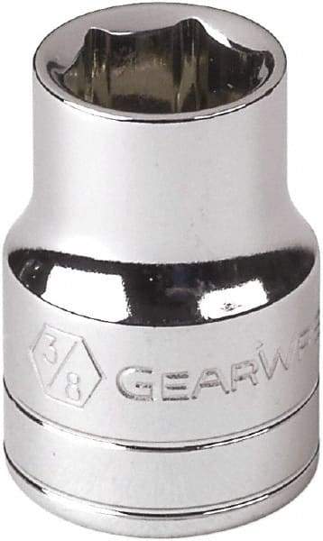 GearWrench - 3/8", 3/8" Drive, Standard Hand Socket - 6 Points, 0.984" OAL, Alloy Steel, Full Polish Finish - All Tool & Supply