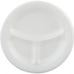 DART - Foam Dinnerware, Plate, 3-Comp, 9" - White - All Tool & Supply