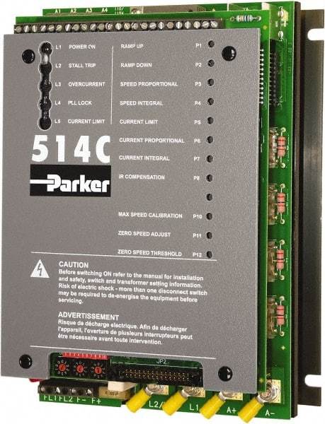 Parker - Single Phase, 110-480V +/-10% Volt, 1-1/2 hp, Analog Isolated Converter - 3-1/2" Wide x 6.3" Deep x 9" High, IP00 - All Tool & Supply