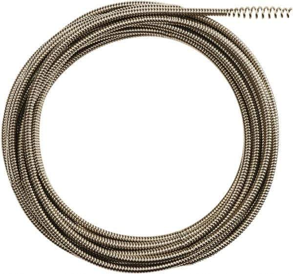 Milwaukee Tool - 5/16" x 25' Drain Cleaning Machine Cable - Inner Core Bulb Auger, 1-1/4" to 2-1/2" Pipe, Use with Milwaukee M18 Drain Snakes - All Tool & Supply