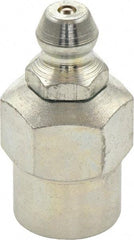 Umeta - Straight Head Angle, 1/8 PTF Steel Standard Grease Fitting - 1/2" Hex, 1" Overall Height, Zinc Plated Finish - All Tool & Supply