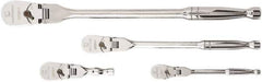 GearWrench - 1/4", 3/8" & 1/2" Drive Pear Head Ratchet Set - Full Polish Chrome Finish, Various Lengths, 60 Gear Teeth, Flex Handle, Flex Head - All Tool & Supply