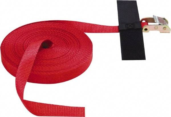 Snap-Loc - 16' Long x 2" Wide, 1,500 Lb Basket Capacity, Polyester & Steel Web Sling - 2" Diam Chain, Red, with Cambuckle Tie Down - All Tool & Supply