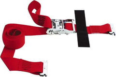 Snap-Loc - 8' Long x 2" Wide, 4,400 Lb Basket Capacity, Polyester & Steel Web Sling - 2" Diam Chain, Red, with Ratchet Tie Down - All Tool & Supply