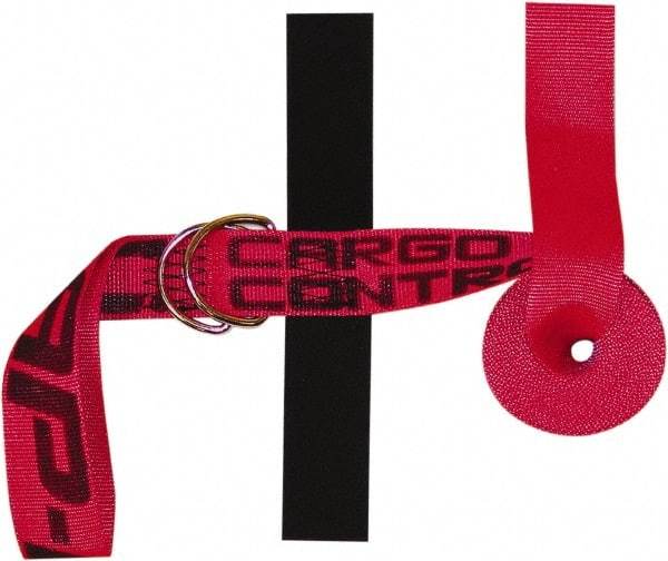 Snap-Loc - 15' Long x 2" Wide, 3,000 Lb Basket Capacity, Polyester & Steel Web Sling - Red, with Cambuckle Tie Down - All Tool & Supply