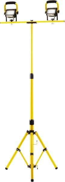 Probuilt Lighting - 120 Volt, 15 Watt, Electric, LED Portable Tripod Work Light - 1,524mm Cord, 2 Heads, Aluminum, 82" Long x 26" Wide x 33" High - All Tool & Supply