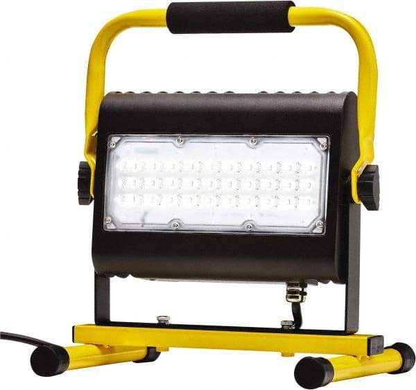 Probuilt Lighting - 120 Volt, 50 Watt, Electric, LED Portable Floor Work Light - 1,524mm Cord, 1 Head, 4,800 Lumens, Aluminum, 12" Long x 10" Wide x 9" High - All Tool & Supply