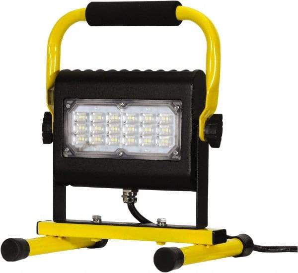 Probuilt Lighting - 120 Volt, 30 Watt, Electric, LED Portable Floor Work Light - 1,524mm Cord, 1 Head, 3,000 Lumens, Aluminum, 12" Long x 8-1/2" Wide x 8" High - All Tool & Supply