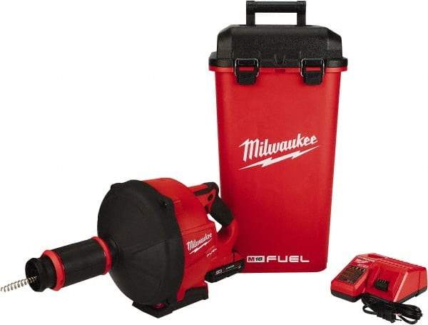 Milwaukee Tool - 18V Battery Battery Drain Cleaning Machine - For 3" Pipe, 35' Cable, 500 Max RPM - All Tool & Supply