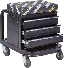 Omega Lift Equipment - 450 Lb Capacity, 4 Wheel Creeper Seat with Drawers - Steel, 18-1/4" Long x 18-7/8" High x 14" Wide - All Tool & Supply