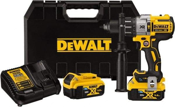 DeWALT - 20 Volt 1/2" Keyless Chuck Cordless Hammer Drill - 0 to 3,850 BPM, 0 to 2,000 RPM, Reversible - All Tool & Supply