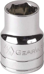 GearWrench - 9/16", 1/4" Drive, Standard Hand Socket - 12 Points, Alloy Steel, Full Polish Finish - All Tool & Supply