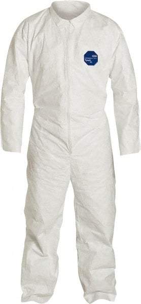 Dupont - Size M Film Laminate General Purpose Coveralls - White, Zipper Closure - All Tool & Supply