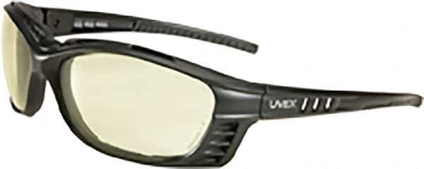 Uvex - Yellow Lenses, Framed Safety Glasses - Anti-Fog, Black Polycarbonate Frame, Adjustable Temples, Size Universal, Wrap Around - All Tool & Supply