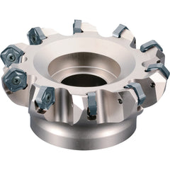 Kyocera - Indexable Chamfer & Angle Face Mills; Cutting Diameter (Inch): 2 ; Arbor Hole Diameter (Inch): 0.75 ; Hole Thread Size: 3/8-24 ; Lead Angle: 45 ; Overall Height (mm): 50.00 ; Insert Compatibility: PNMU1205ANER?; PNEU1205ANER? - Exact Industrial Supply