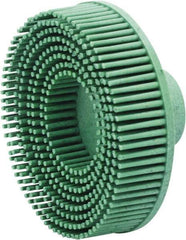 Value Collection - 3" 50 Grit Ceramic Straight Disc Brush - Threaded Hole Connector, 5/8" Trim Length, 1/4-20 Threaded Arbor Hole - All Tool & Supply