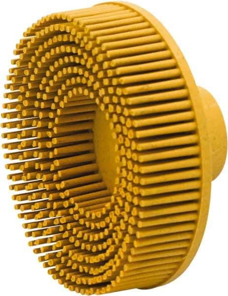 Value Collection - 3" 80 Grit Ceramic Straight Disc Brush - Threaded Hole Connector, 5/8" Trim Length, 1/4-20 Threaded Arbor Hole - All Tool & Supply