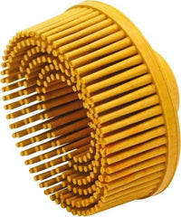 Value Collection - 2" 80 Grit Ceramic Straight Disc Brush - Threaded Hole Connector, 5/8" Trim Length, 1/4-20 Threaded Arbor Hole - All Tool & Supply