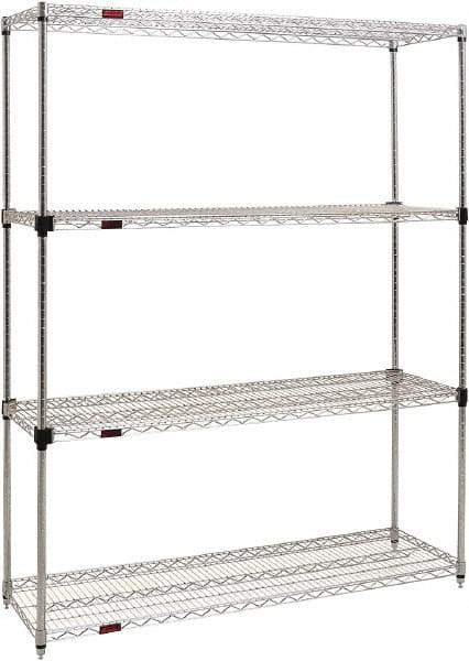 Eagle MHC - 4 Shelf Eagle MHC Wire Shelving - Starter Unit - 48" Wide x 18" Deep x 74" High, - All Tool & Supply