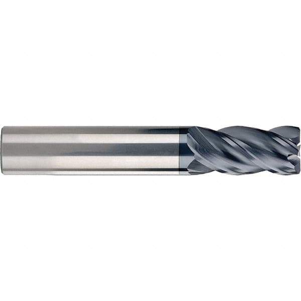 SGS - 1/2", 4 Flute, Single End, Solid Carbide, 0.03" Corner Radius End Mill - 4" OAL, 38° Helix, 1" LOC, Right Hand Cut - All Tool & Supply