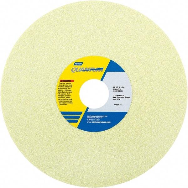 Norton - 8" Diam x 1-1/4" Hole x 1/2" Thick, I Hardness, 46 Grit Surface Grinding Wheel - Ceramic, Type 1, Coarse Grade, 3,105 Max RPM - All Tool & Supply