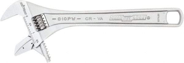 Channellock - 1-9/16" Jaw Capacity, 10" Standard Adjustable Wrench - Chrome Vanadium Steel, Chrome Finish, 10-1/4" OAL - All Tool & Supply