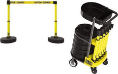 Banner Stakes - 42-1/2" High Plastic Pedestrian Barrier - 15' Long Rope - All Tool & Supply