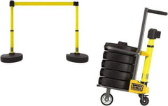 Banner Stakes - 42-1/2" High Plastic Pedestrian Barrier - 15' Long Rope - All Tool & Supply