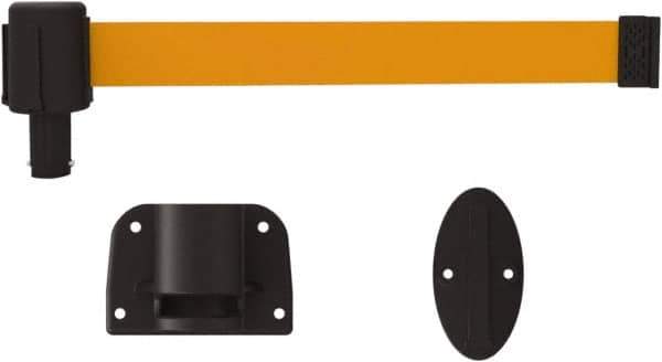 Banner Stakes - 6.61" High x 15' Long x 2" Wide Wall Mount Barrier - Plastic & Polyester, Matte Finish, Orange, Used As Is - All Tool & Supply