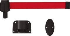 Banner Stakes - 6.61" High x 15' Long x 2" Wide Wall Mount Barrier - Plastic & Polyester, Matte Finish, Red, Used As Is - All Tool & Supply