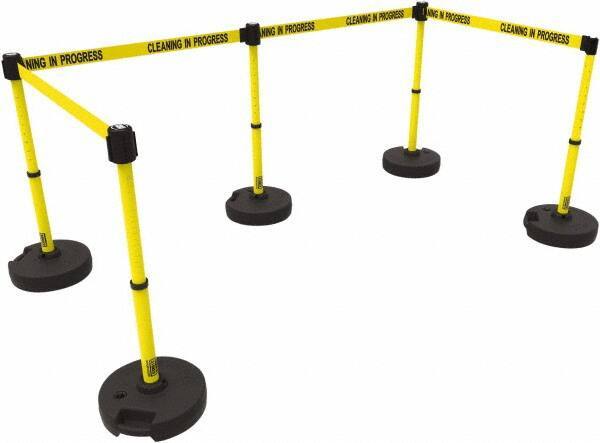 Banner Stakes - 42" High Plastic Pedestrian Barrier - 15' Long Rope - All Tool & Supply