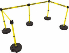 Banner Stakes - 42" High Plastic Pedestrian Barrier - 15' Long Rope - All Tool & Supply