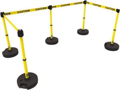 Banner Stakes - 42" High Plastic Pedestrian Barrier - 15' Long Rope - All Tool & Supply