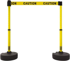 Banner Stakes - 42" High Plastic Pedestrian Barrier - 15' Long Rope - All Tool & Supply