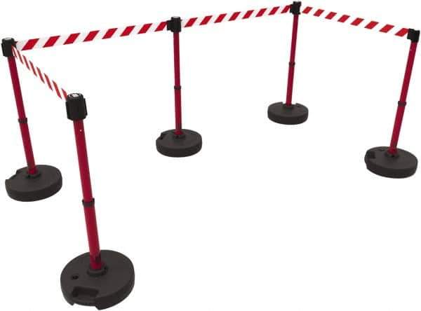 Banner Stakes - 42" High Plastic Pedestrian Barrier - 15' Long Rope - All Tool & Supply