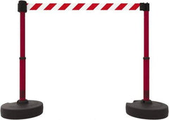 Banner Stakes - 42" High Plastic Pedestrian Barrier - 15' Long Rope - All Tool & Supply