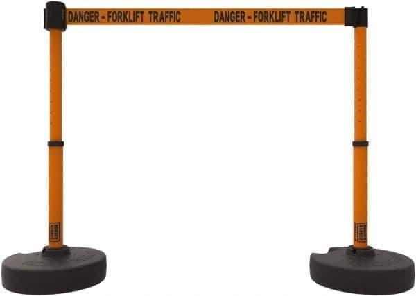 Banner Stakes - 42" High Plastic Pedestrian Barrier - 15' Long Rope - All Tool & Supply